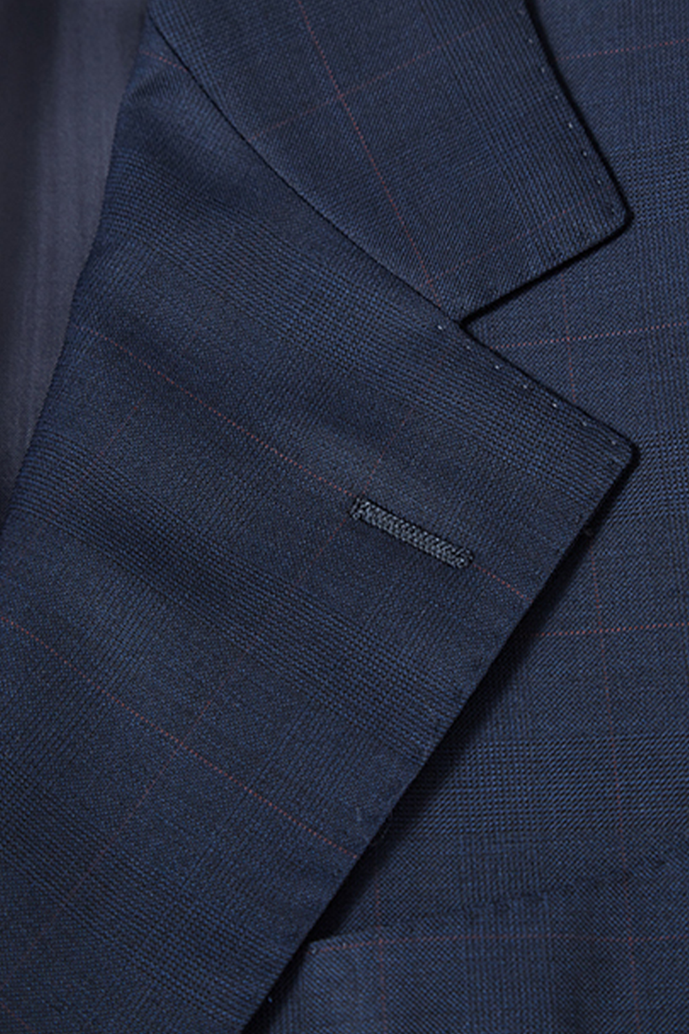 Costume single breasted half canvas, com lapela notched, 100% lã super 120'S com 17.75 µ - Azul marinho, anti rugas