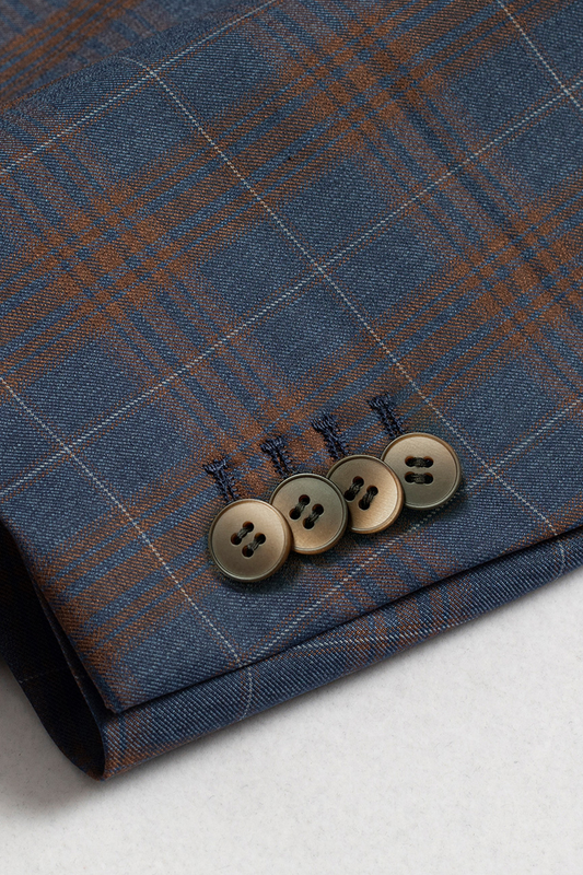 Blazer desestruturado single breasted, em lã tropical, com lapela notched - Tartan Multitons