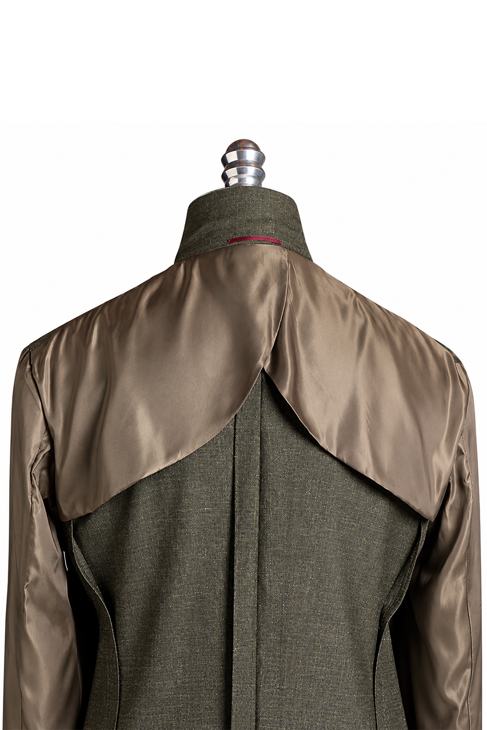 SILKORA TEXTILE - Blazer half canvas, single breasted, half-lined com lapela notched, lã, seda de tussah e linho - Verde CULTUM
