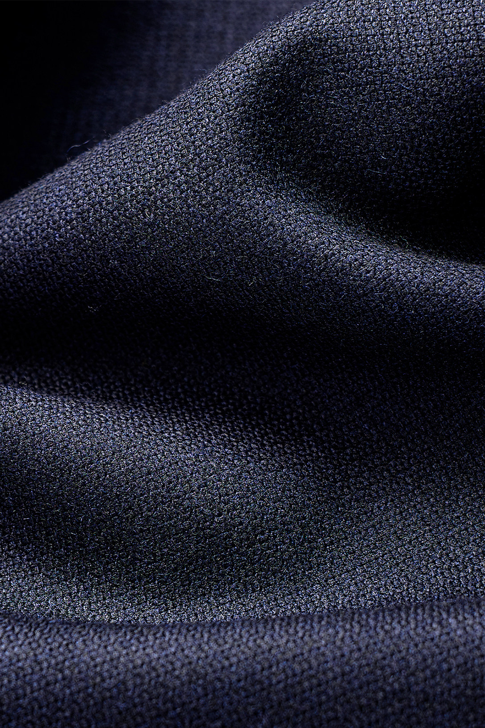 Calça de cintura alta, com pregas duplas, em lã 100's mista - Azul marinho ACT