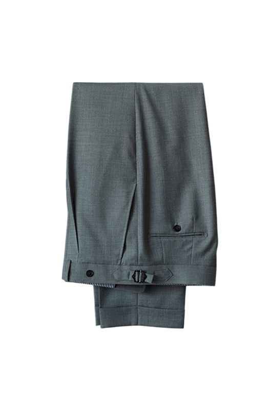 Ateliê Lynch - Calça em lã merino, super 110's 18.25 micron, com ajustadores laterais - Cinza