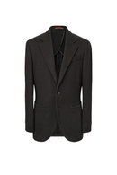 Blazer single breasted, desestruturado com lapela notched, em algodão, sorona e elastano - Preto ACT