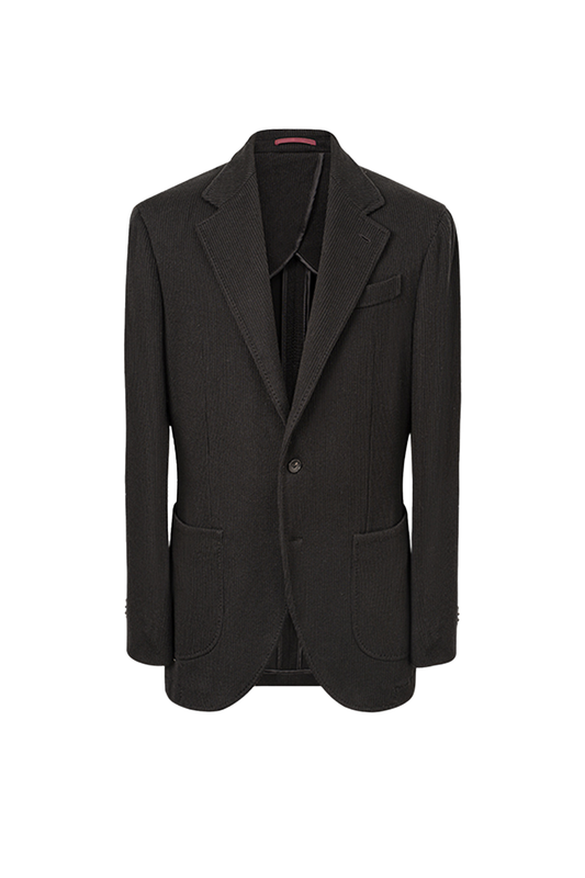Blazer single breasted, desestruturado com lapela notched, em algodão, sorona e elastano - Preto ACT