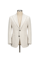 Blazer desestruturado single breasted, em viscolinho, lapela peak large - Trigo off white PPR