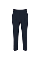Calça de modelagem italiana, em nylon com elastano, com ajustadores laterais - Azul marinho