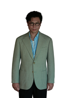 ATELIÊ MK MAN - Blazer half canvas, single breasted 3-roll-2, spalla camicia, em lã  super 120's, 17.75µ I 290 g - Príncipe de Gales Verde