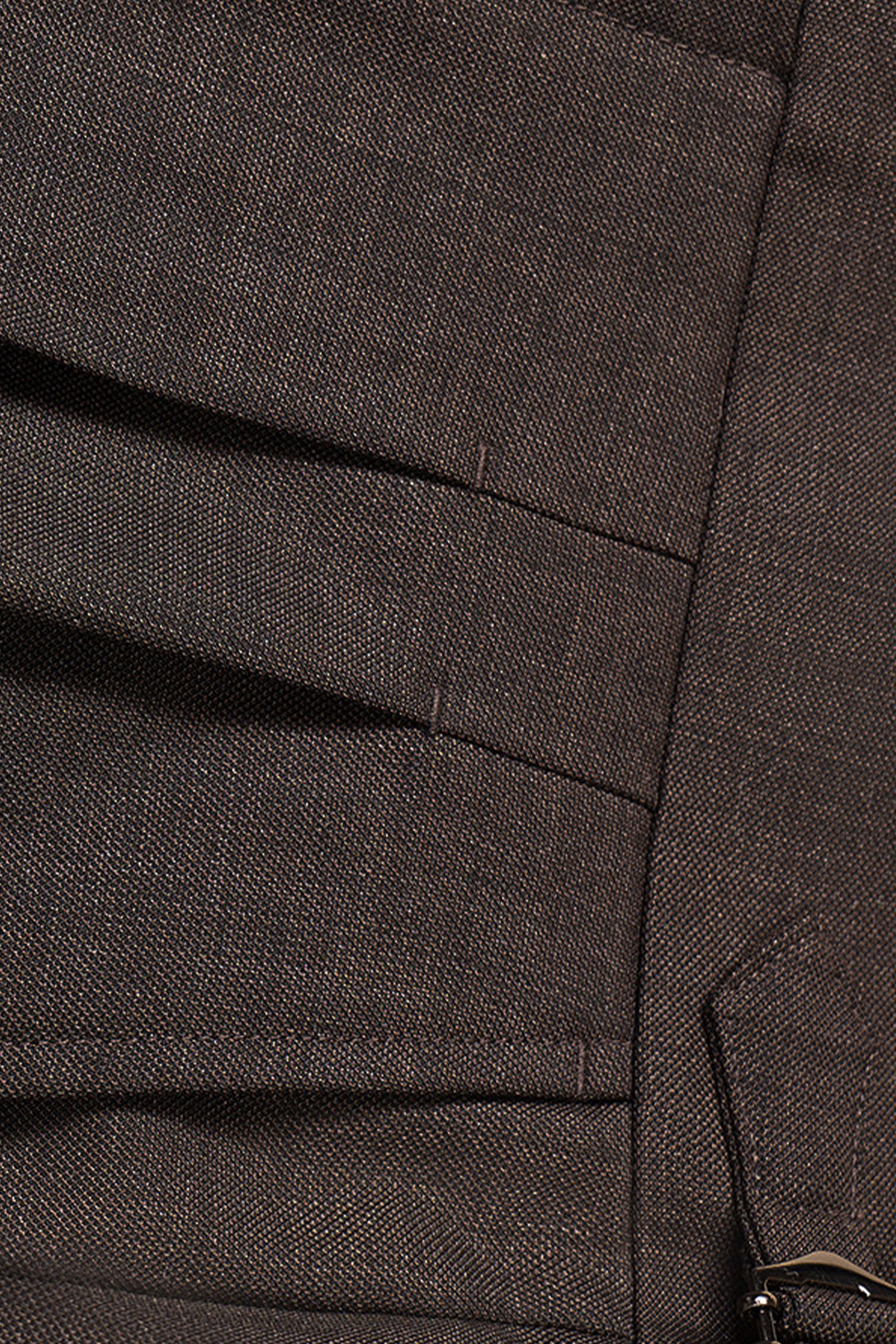 Calça de cintura alta, com pregas duplas, 100% lã merino, 110's 18.25 micron - Marrom ACT GENTLE ARMOR