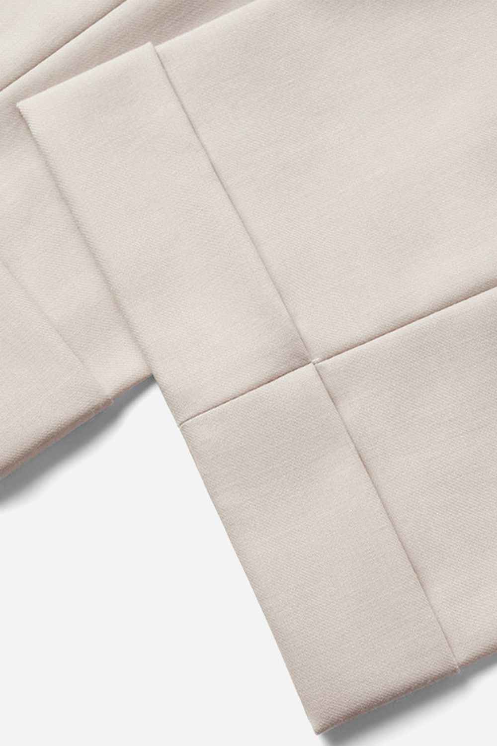 Lanifício MT GERALD - Calça cintura alta com ajustadores laterais e pregas, em lã merino super 110 18.25 µ -  Off-White Damasco