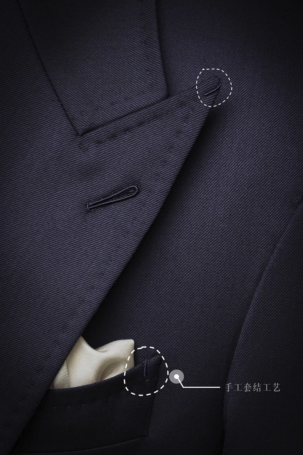 Lanifício Reda 1865 - Costume single breasted, half canvas, lapela peak, 100% lã, - Azul marinho UGENTLE