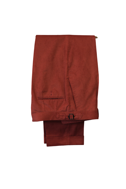 Ateliê Lynch - Calça em algodão, veludo cotelê, com ajustadores laterais - Coral
