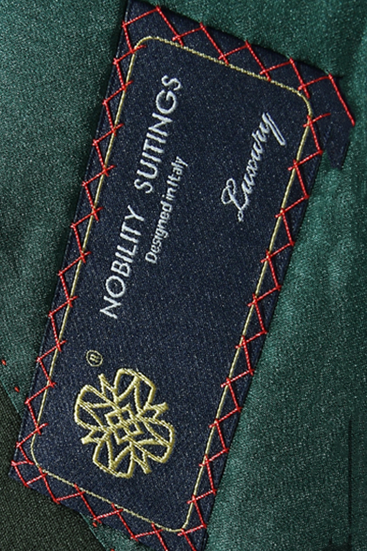 Lanifício Nobility Suitings - Calça em modelagem italiana, em lã merino 130'S, 17.25 µ, cintura alta, com ajustadores laterais - Verde