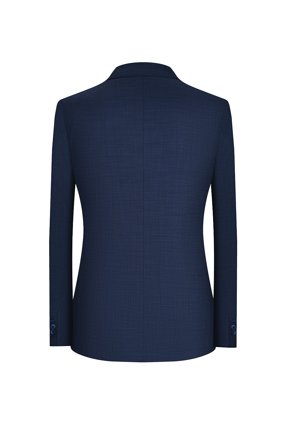 Blazer desestruturado single breasted, em lã, linho, seda e fibra de bambu, com lapela notched - Azul marinho BPN