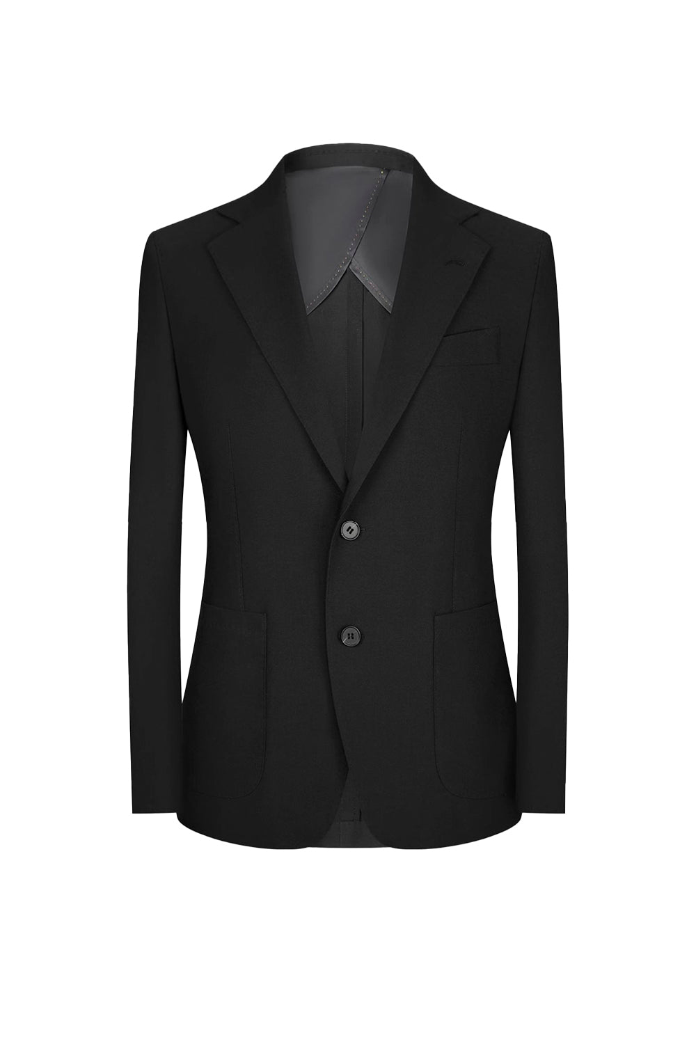 Blazer desestruturado single breasted, em viscose e liocel com lapela notched - Preto BPN