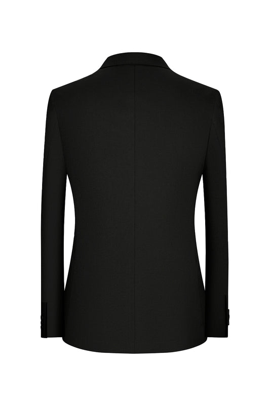 Blazer desestruturado single breasted, em viscose e liocel com lapela notched - Preto BPN