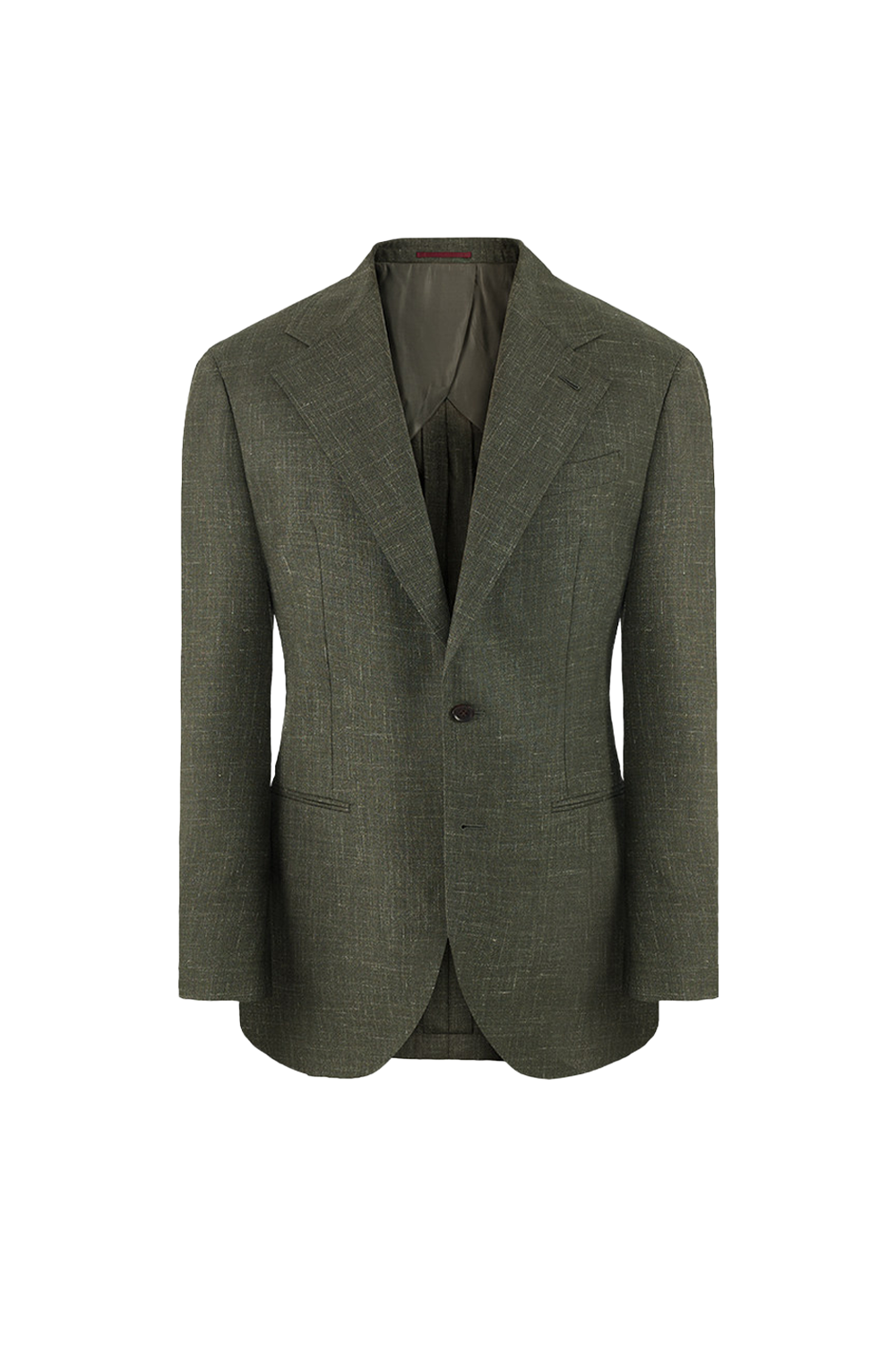 SILKORA TEXTILE - Blazer half canvas, single breasted, half-lined com lapela notched, lã, seda de tussah e linho - Verde CULTUM