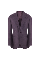 SILKORA TEXTILE - Blazer half canvas, single breasted, half-lined com lapela notched, lã, seda de tussah e linho - Lilás CULTUM