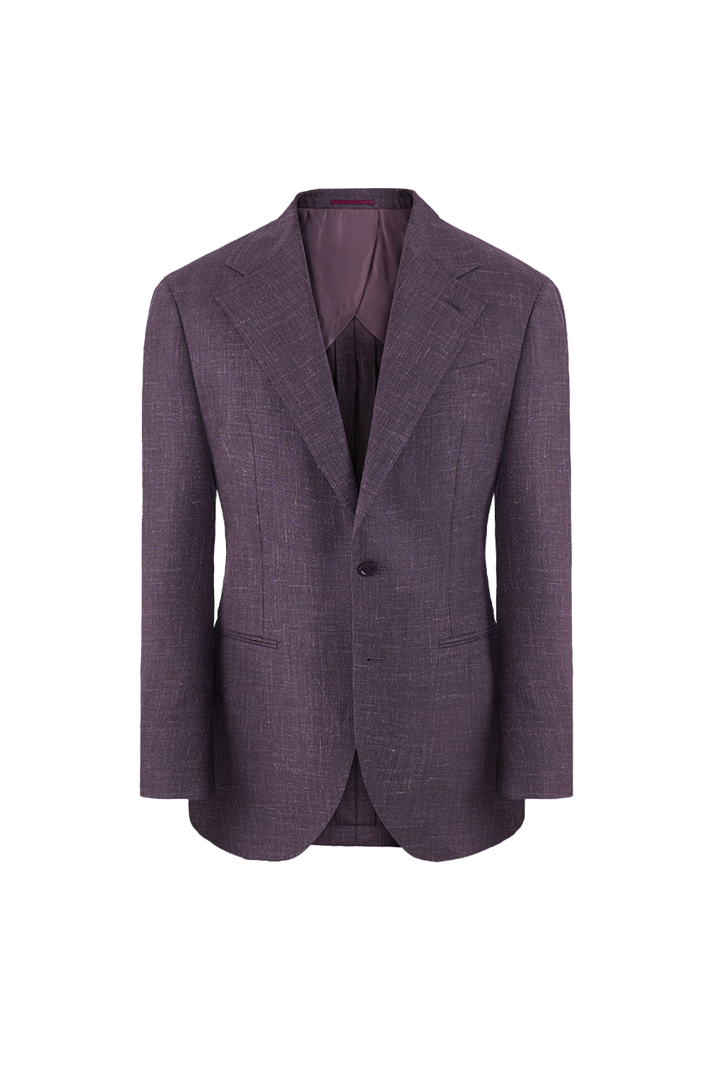 SILKORA TEXTILE - Blazer half canvas, single breasted, half-lined com lapela notched, lã, seda de tussah e linho - Lilás CULTUM