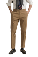Bibury Court - Calça chino, cintura média, em sarja de algodão com elastano, com ajustadores laterais - Khaki