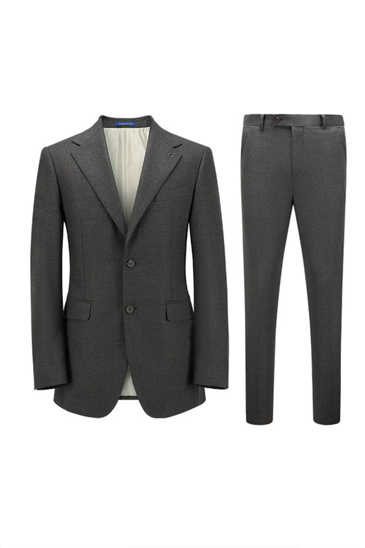 Lanifício Vitale Barberis Canonico - Costume single breasted, half canvas, lapela notched, em lã merino super 110 18.25 µ - Cinza Sândalo