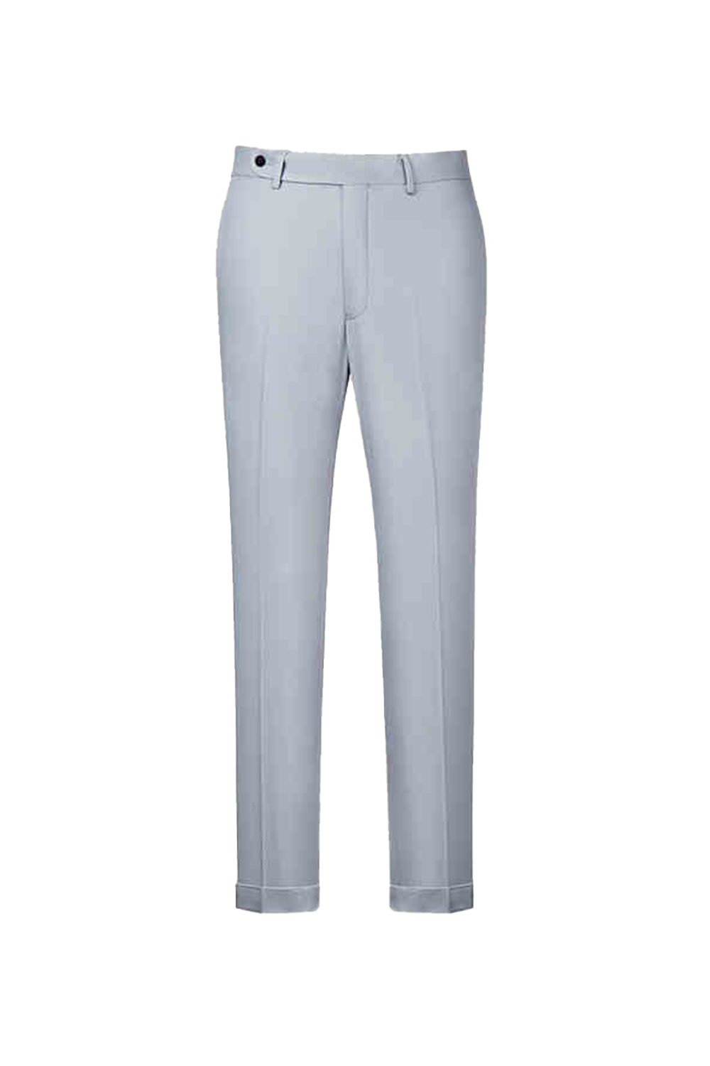 Calça em modelagem italiana, cintura média, com passantes para cinto - Gelo