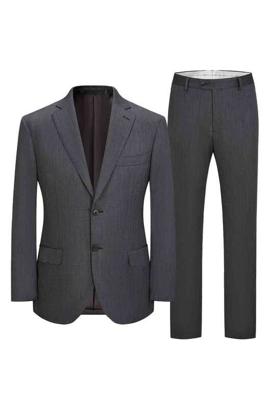 Costume single breasted half canvas, com lapela notched, 100% lã super 120'S com 17.75 µ - Cinza