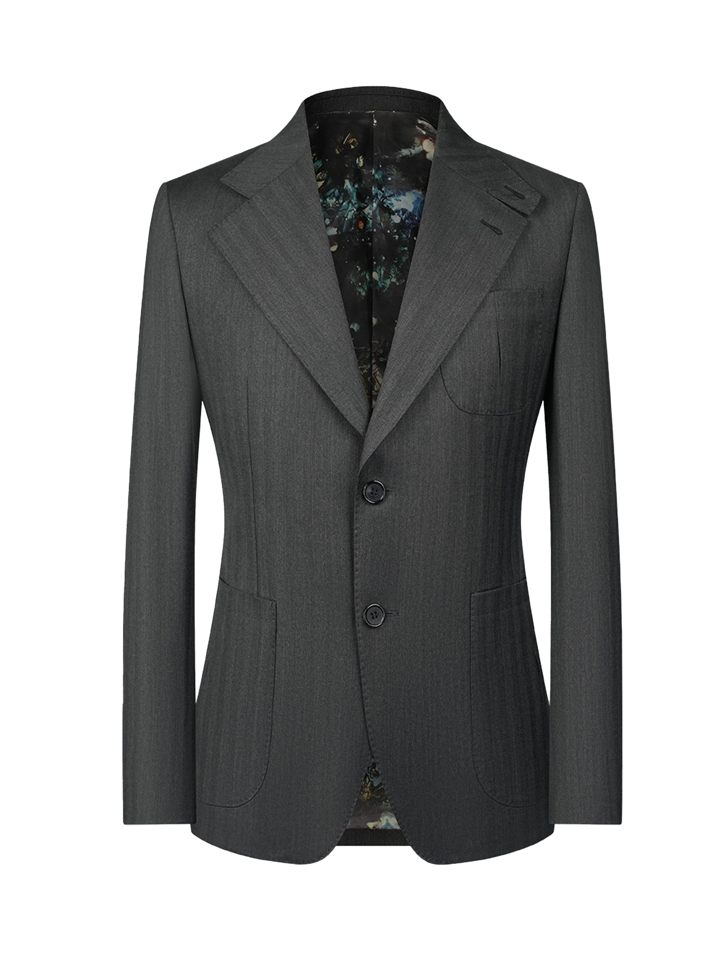 Blazer single breasted, half canvas, super 100's 18.75 micron, espinha de peixe - Cinza escuro BPN