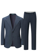 Lanificio F.lli Cerruti 1881 - Costume half canvas, single breasted em lã merino 130’s com 17.75 µ, lapela notched - Azul