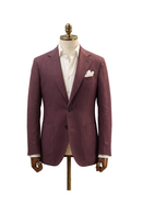 Blazer single breasted, em lyocell com linho, lapela notched - Burgundy PPR