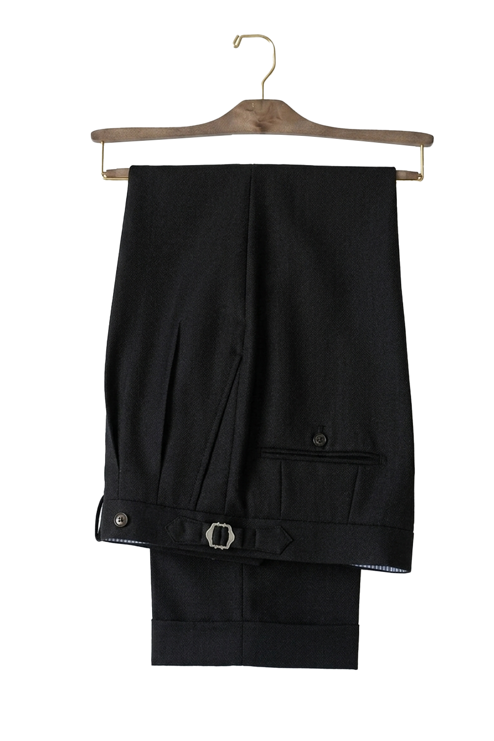 Ateliê Lynch - Calça em lã merino, super 100's 18.75 micron, com ajustadores laterais -  Preta