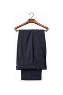 Ateliê Lynch - Calça em lã merino, super 110's 18.25 micron, com ajustadores laterais - Azul Índigo