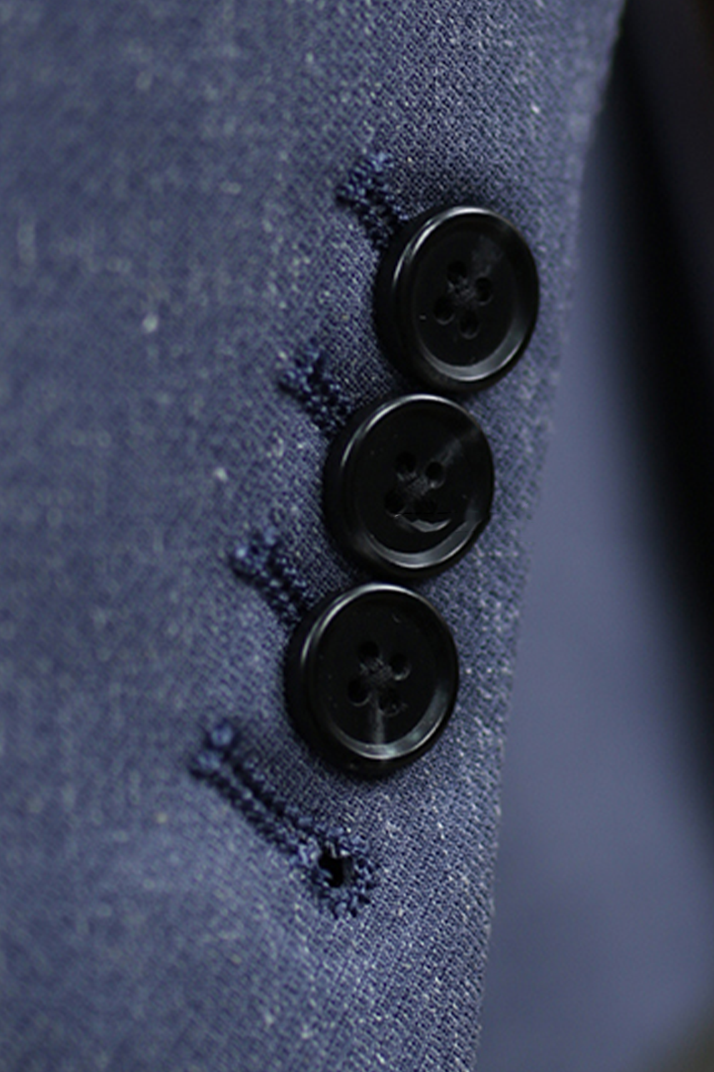 Blazer, tramado com linho, single breasted com lapela peak - Azul Aço HNR