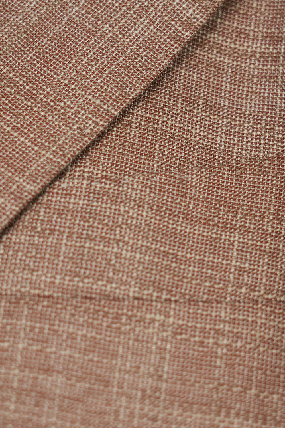 Blazer desestruturado single breasted, em lã, linho, seda e fibra de bambu, com lapela notched - Khaki Salmão BPN