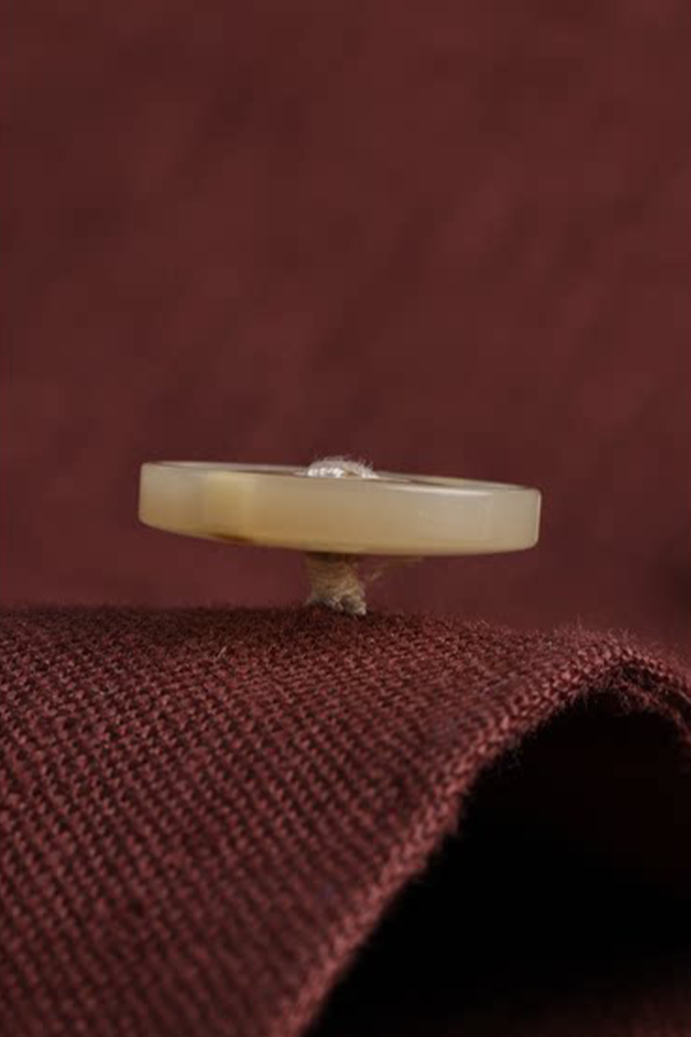 Costume single breasted, lapela notched, 100% linho - Borgonha FMY