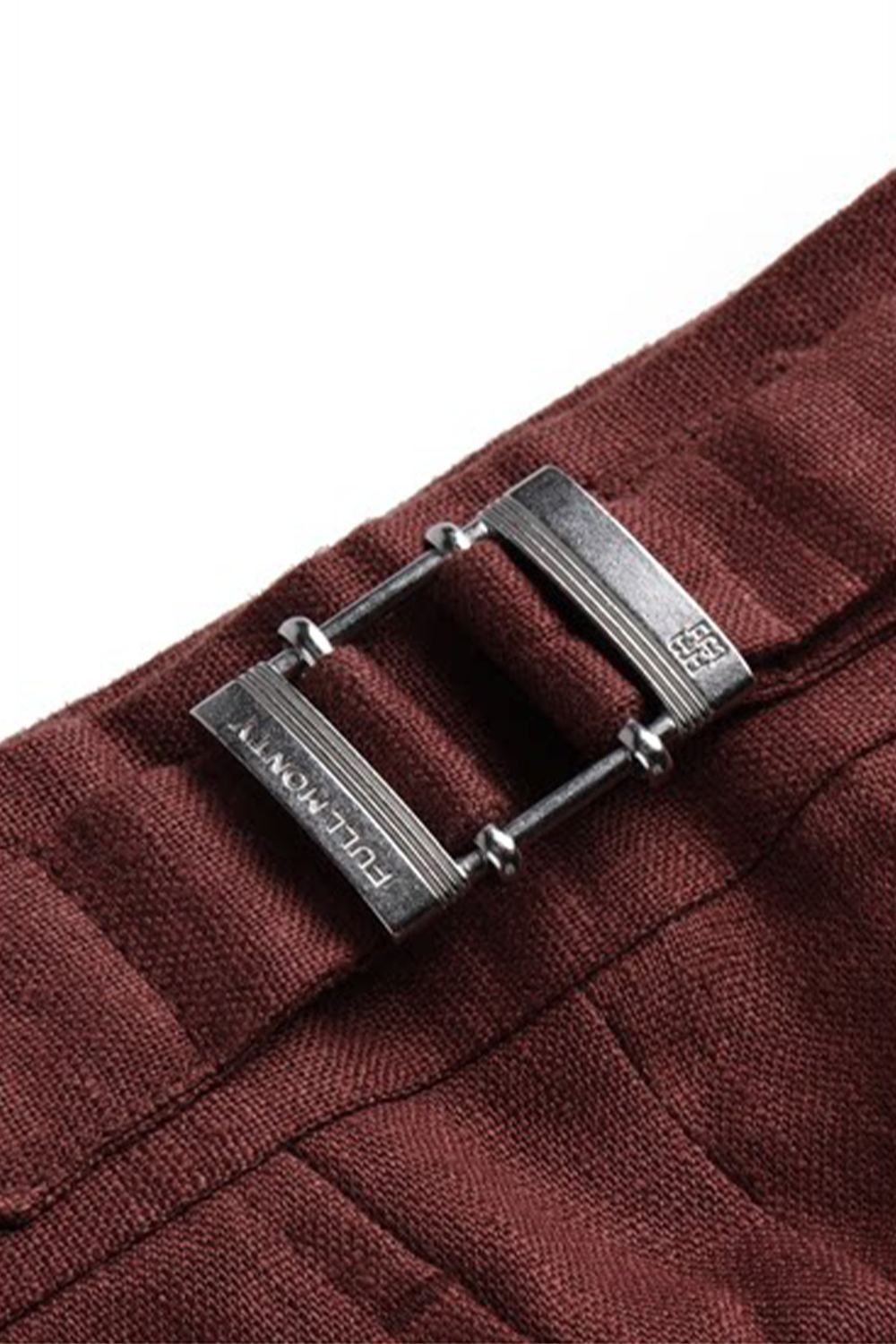 Costume single breasted, lapela notched, 100% linho - Borgonha FMY