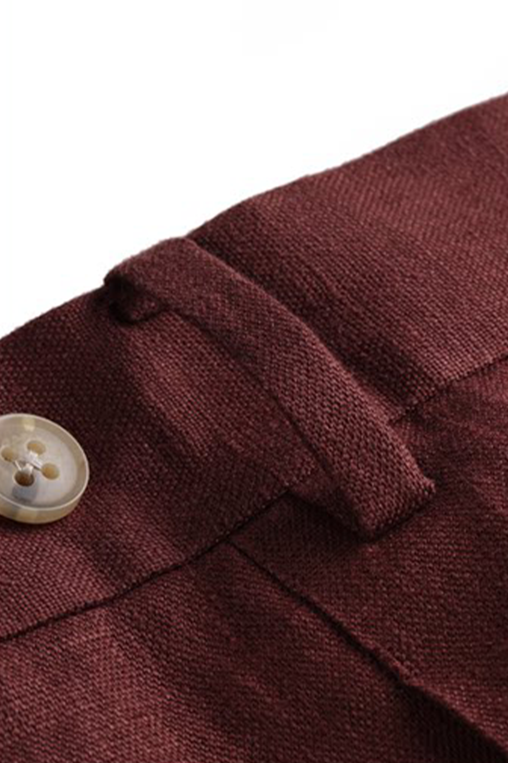 Costume single breasted, lapela notched, 100% linho - Borgonha FMY