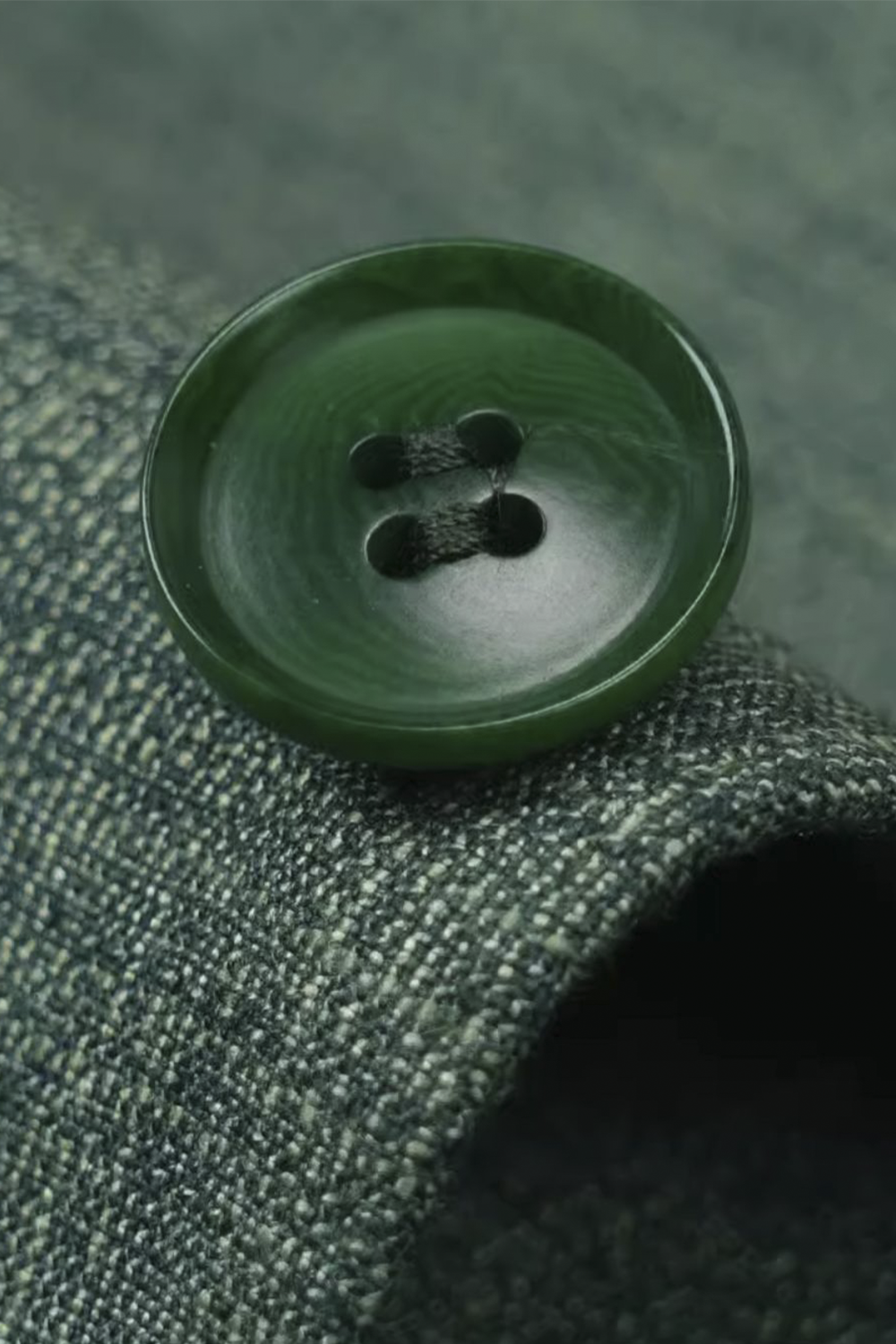 Blazer desestruturado single breasted, em lã, linho, seda e fibra de bambu, com lapela notched - Verde BPN