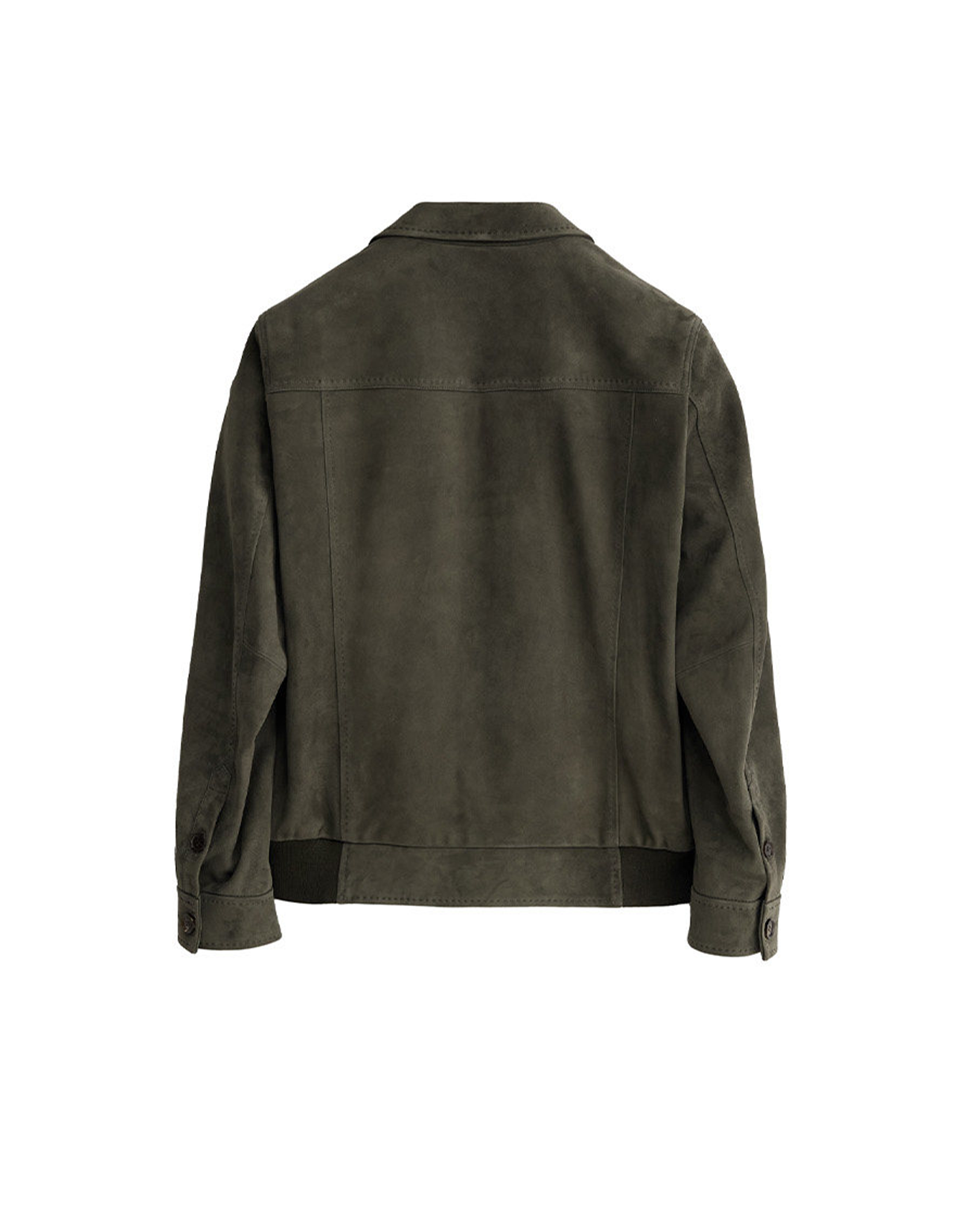 Jaqueta em camurça matte soft mist, 100% couro de ovelha - Verde Névoa Sanhr