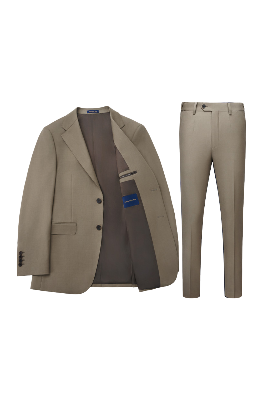 Costume single breasted, half canvas, lapela notched, em lã merino super 100 18.75 µ - Khaki Fendi GMN