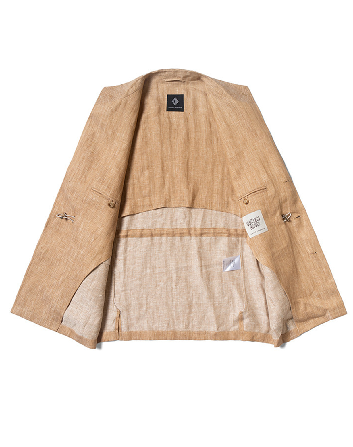 CARMURAT  - Safari Jacket desestruturado, com ajuste interno, 100% linho espinha de peixe - Caramelo LINEN CLUB