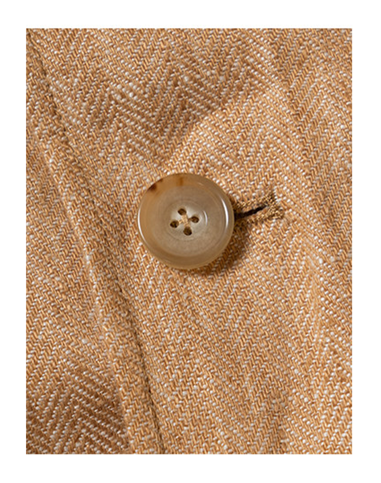 CARMURAT  - Safari Jacket desestruturado, com ajuste interno, 100% linho espinha de peixe - Caramelo LINEN CLUB