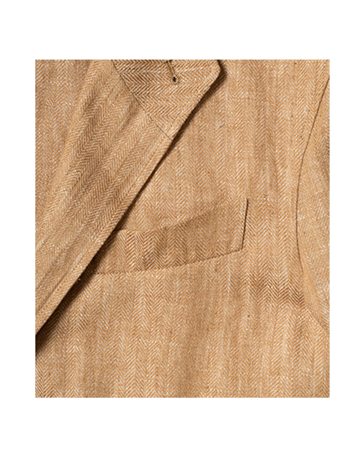 CARMURAT  - Safari Jacket desestruturado, com ajuste interno, 100% linho espinha de peixe - Caramelo LINEN CLUB