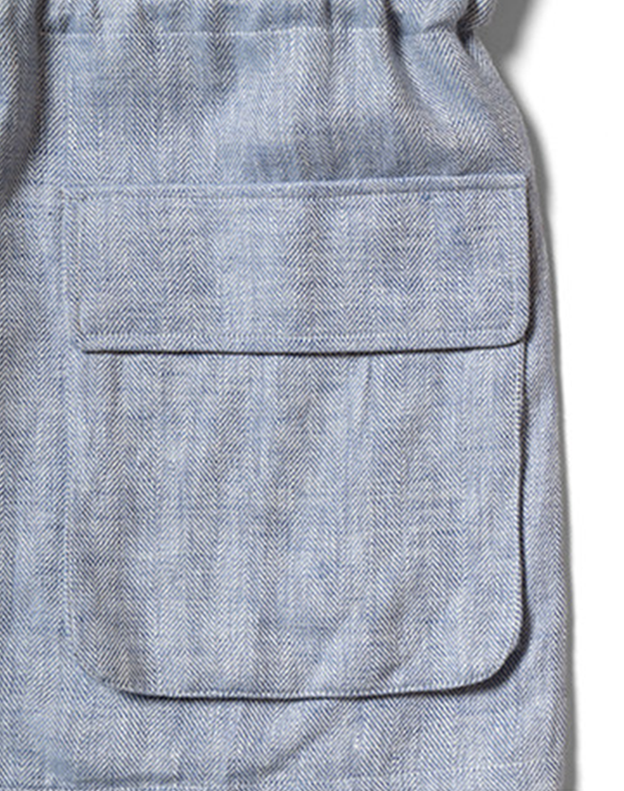 CARMURAT  - Safari Jacket desestruturado, com ajuste interno, 100% linho espinha de peixe - Azul Powder LINEN CLUB