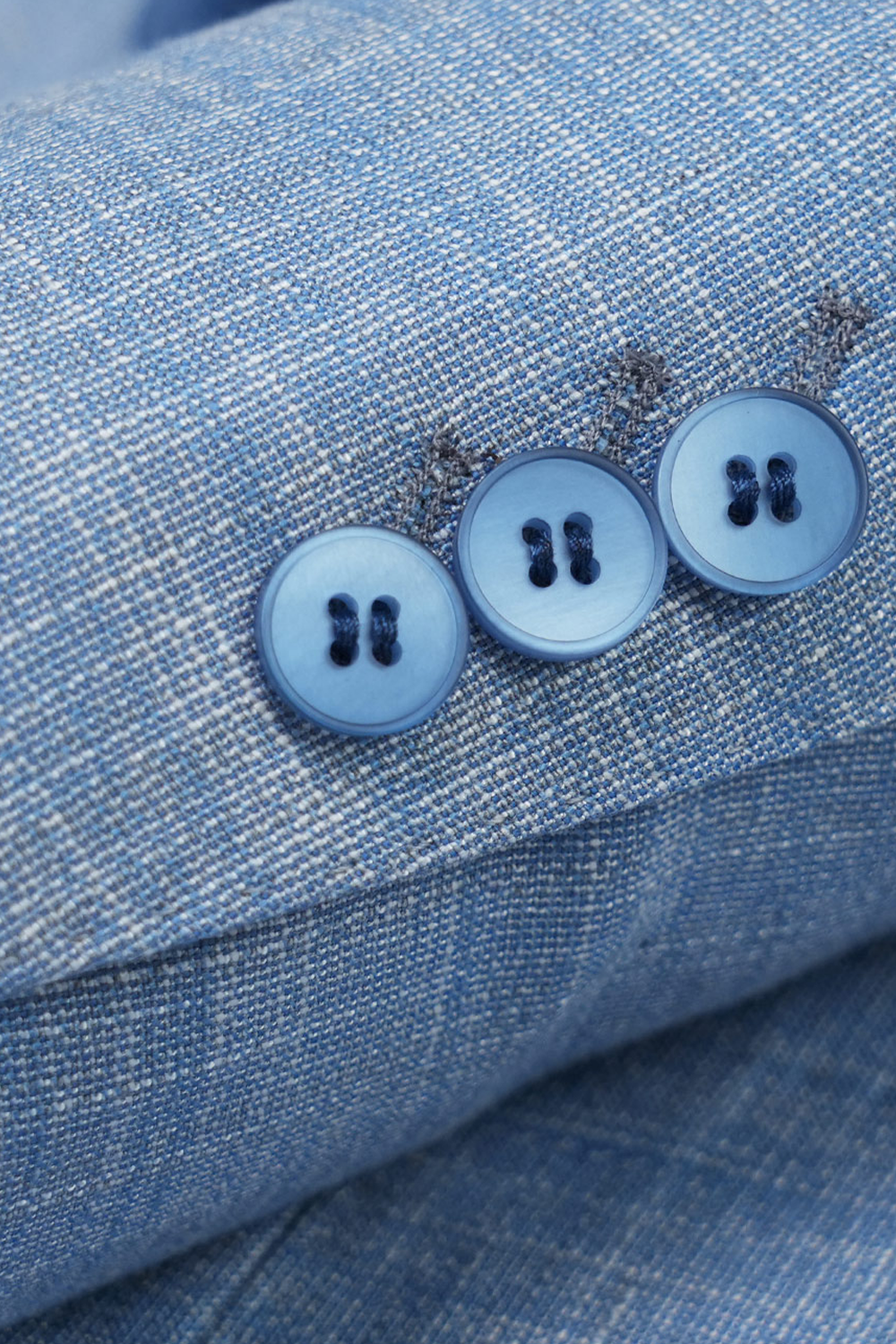 Blazer desestruturado single breasted, em lã, linho, seda e fibra de bambu, com lapela notched - Azul céu BPN