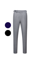 Lanifício Vitale Barberis Canonico - Calça em modelagem italiana, em lã merino 110'S, 18.25 µ, cintura alta, com ajustadores laterais - 3 Cores