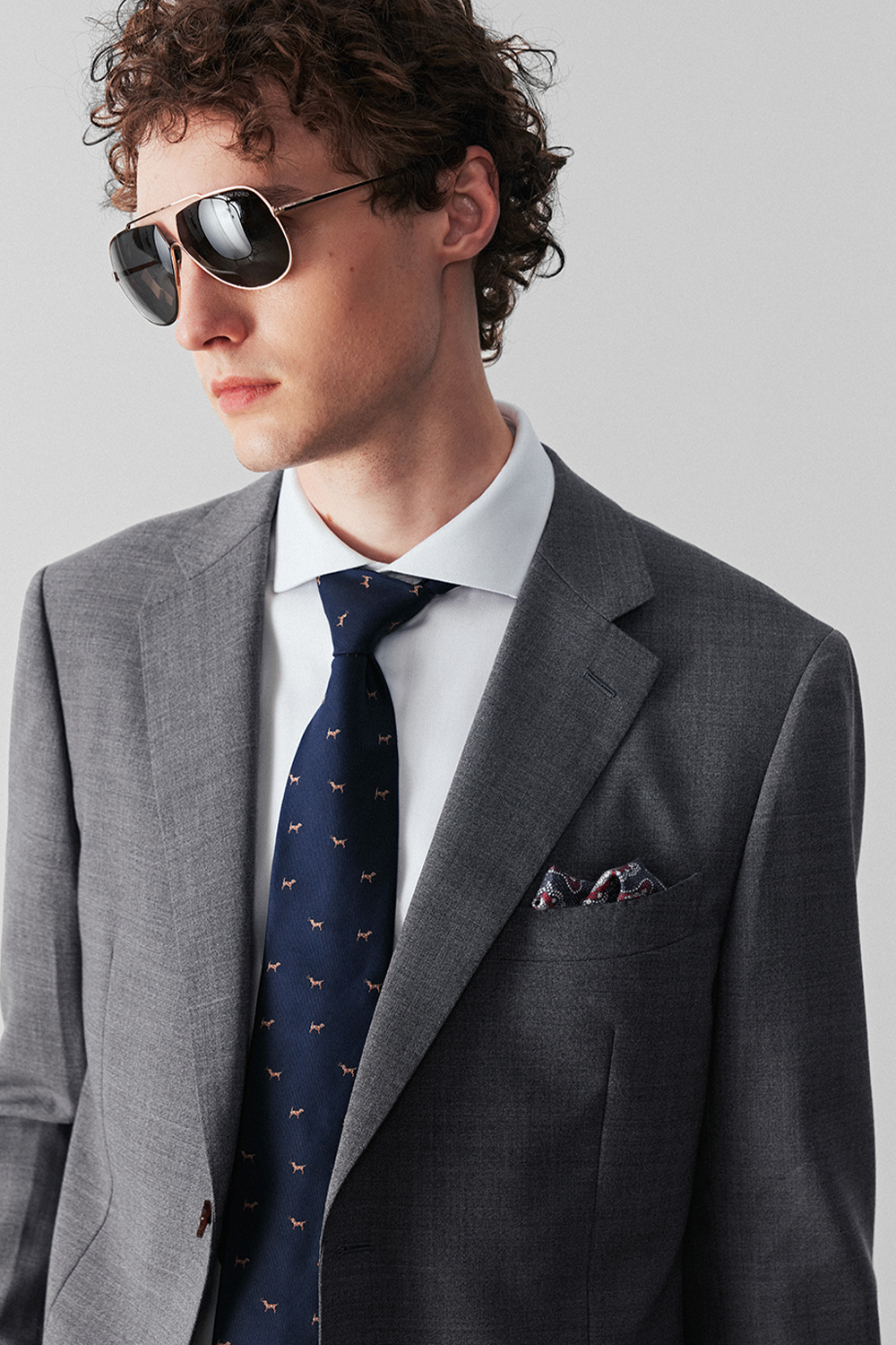Costume single breasted, half canvas, lapela notched, em lã antimassado, super 110 18.25 µ, - Cinza Antimassado ByCrt