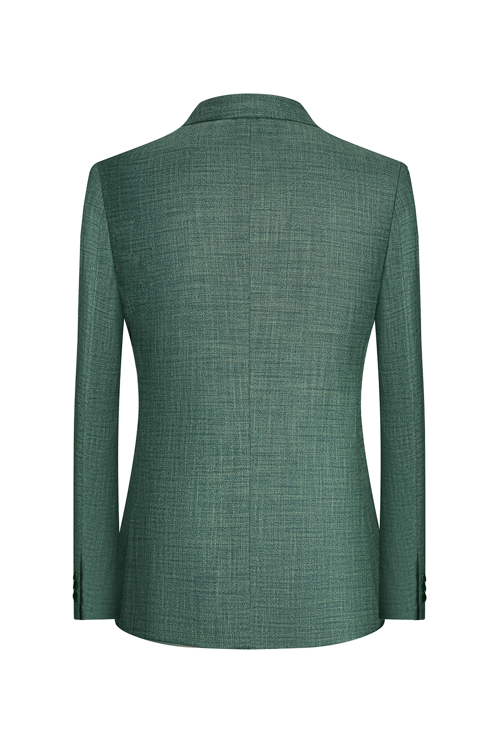 Blazer desestruturado single breasted, em lã, linho, seda e fibra de bambu, com lapela notched - Verde BPN