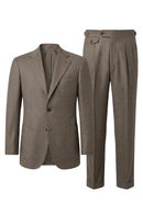 Lanifício Dino Filarte- Costume single breasted, half canvas, em lã flanelada super 110 18.25 µ , lapela notched - Castanho SKA