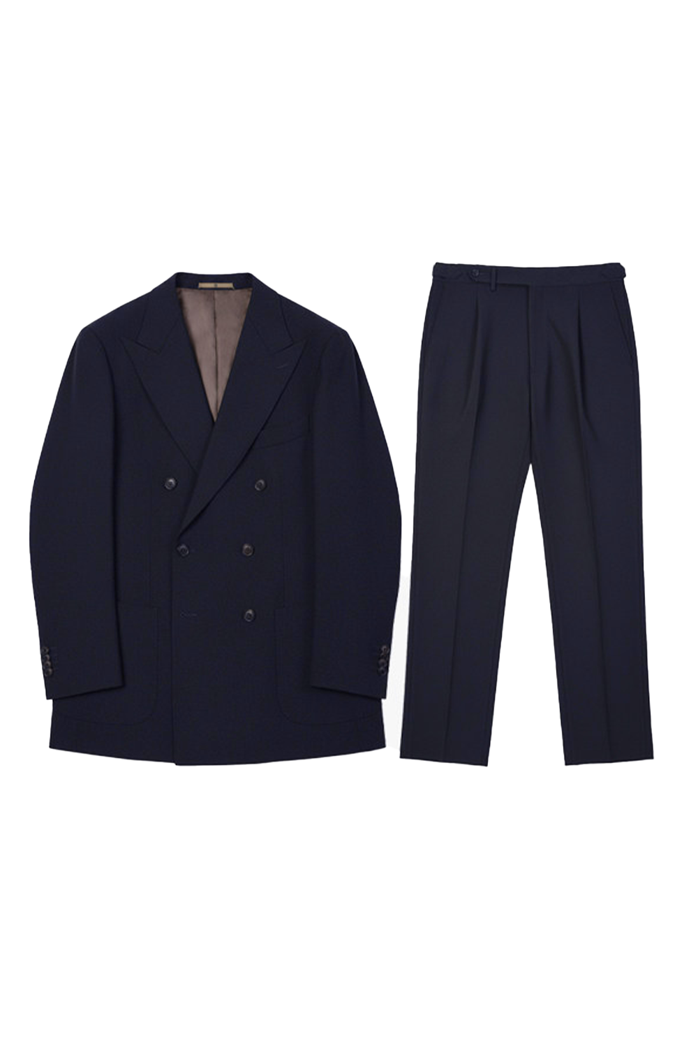 Costume double breasted 6x2, half canvas, lapela peak, em lã merino super 100 18.75 µ, 320g - Azul Marinho FMY