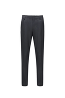 Lanifício Vitale Barberis Canonico - Calça cós de Hollywood, em lã merino 110'S, 18.25 µ, cintura alta, com ajustadores laterais - Cinza