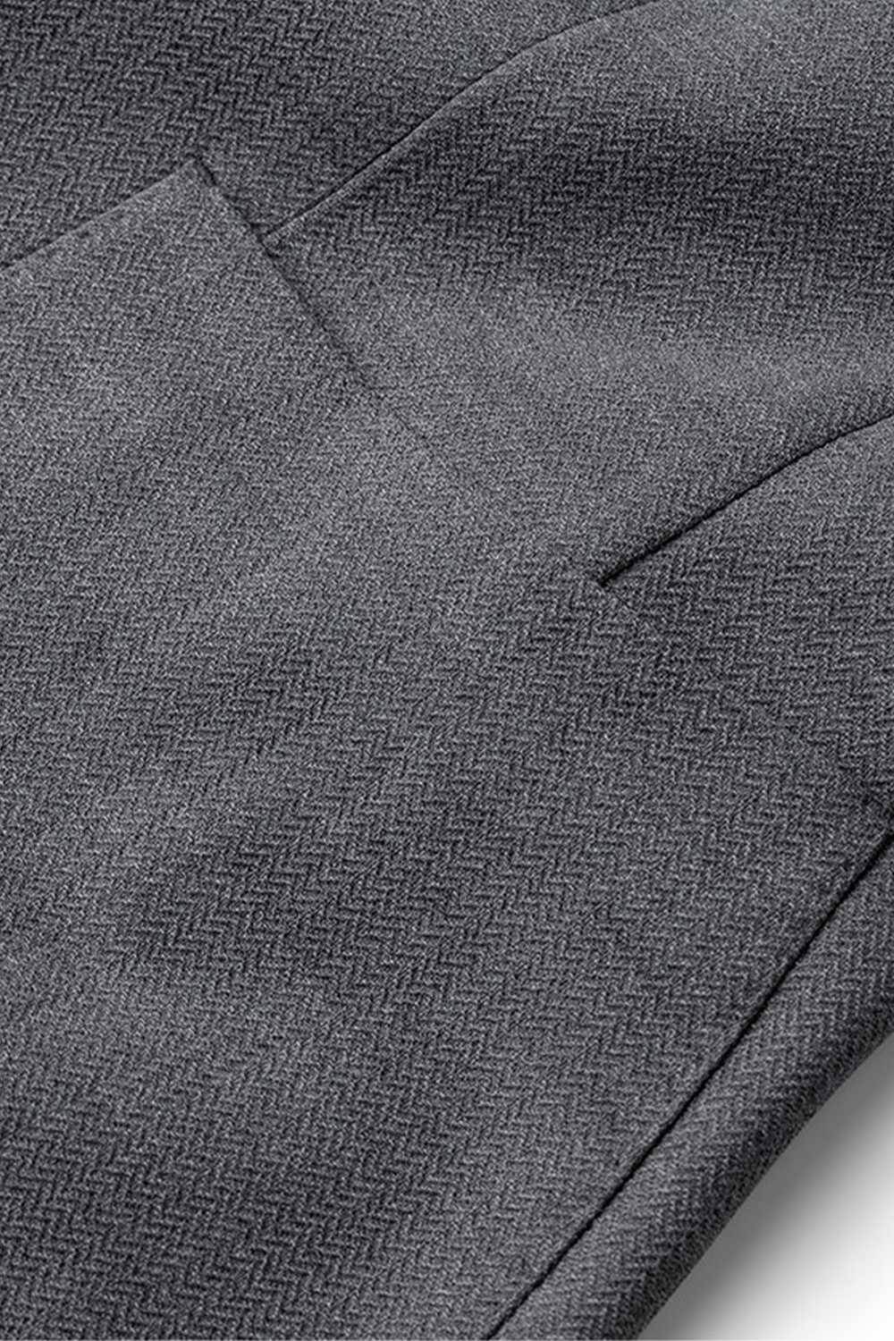 Lanifício MT Gerald - Costume single breasted, desestruturado, unlined, em lã, poli e seda, lapela notched - Cinza Espinha de peixe- SKR